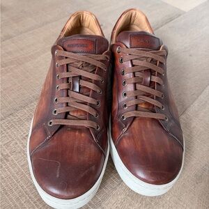 Magnanni Men's Brown Leather Sneakers